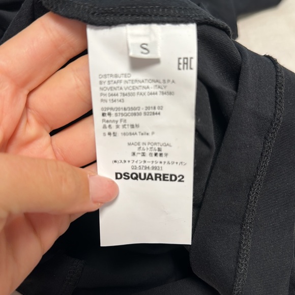 NWT DSQUADED2 T-Shirt - Size S - Black With Gold Letters - Picture 4 of 5